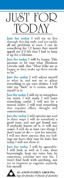Just For Today – Bookmark (M-12)