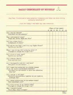 Alateen 10th Step Sheet – daily checklist (S-6)