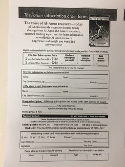 Forum Monthly Subscription Form (S-41)