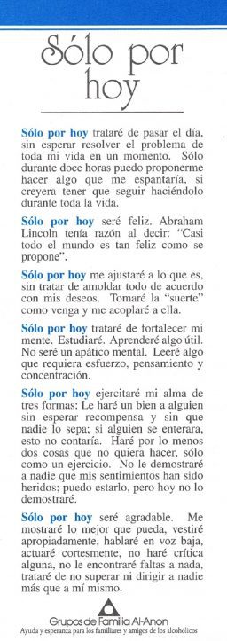 Al-Anon Solo por hoy (marcador de libros) (SM-12)