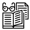 graphic of literature and reading glasses